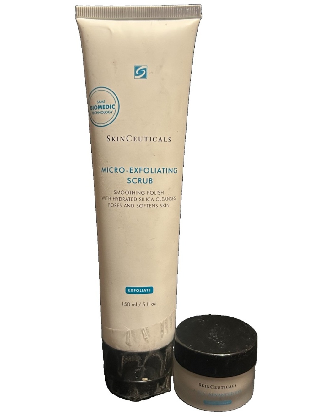 SkinCeuticals A.G.E. Advanced Eye & Micro Exfoliating Scrub Bundle! NWOB